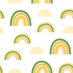 Seamless pattern with rainbows. Vector illustration.