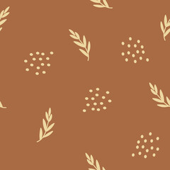 Seamless pattern with flower branches. Vector illustration.