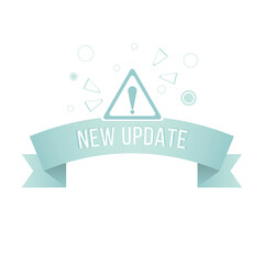 Sticker new update. Design element. Vector art illustration. Sticker design. Isolated white background. Internet technology. Design promotion. Flat design modern vector illustration concept. 