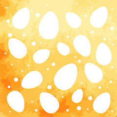 Easter eggs on yellow background. Spring holiday card. Vector illustration. Perfect for greeting card, invitation, postcard, print.