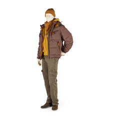 Fashionable winter and autumn men clothes. Studio shoot