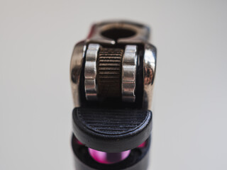 Close-up lighter. Macro shot with  white background and copy space