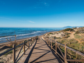 Obraz premium Coastal path of Cabopino in Marbella, Costa del Sol, Andalusia Spain