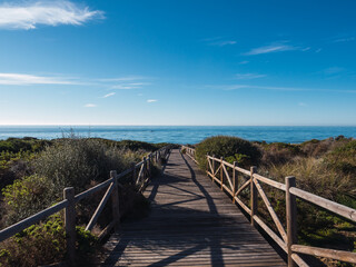 Coastal path of Cabopino in Marbella, Costa del Sol, Andalusia Spain