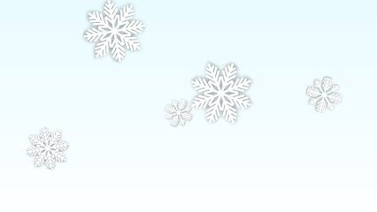 Christmas  Vector Background with Falling Snowflakes. Isolated on Red Background. Realistic Snow Sparkle Pattern. Snowfall Overlay Print. Winter Sky. Papercut Snowflakes.