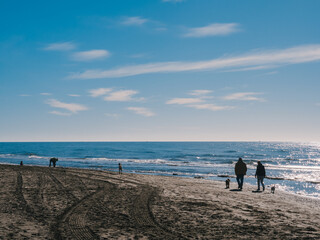 Mediterranean sea from Cabopino Beach, Marbella Costa del Sol Spain.