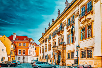 Ministry of Culture of the Czech Republic. Quarters and streets on  Prague's Mala Strana(Lesser Town of Prague). District of the city of Prague, Czech Republic, and one of its most historic regions.
