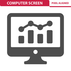 Computer Screen, Business Report Icon