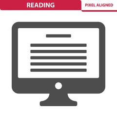 Reading, Computer Screen Icon