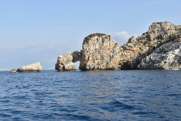 Fototapeta na wymiar Scogliera di Castellammare del Golfo comune di Trapani, Sicilia, denominata 