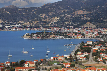 Obraz premium Izmir - Turkey 08. March .2021 Old Foça, one of the most beautiful holiday villages by the sea.