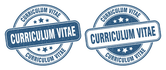 curriculum vitae stamp. curriculum vitae label. round grunge sign