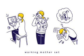 在宅で子育てをしながら仕事もこなす母親