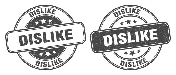 dislike stamp. dislike label. round grunge sign