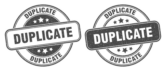 duplicate stamp. duplicate label. round grunge sign