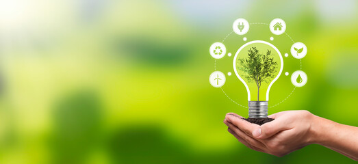 Renewable, sustainable energy sources concept