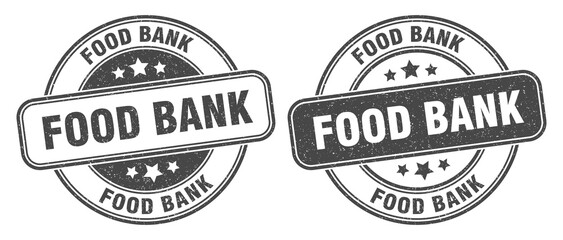Fototapeta premium food bank stamp. food bank label. round grunge sign