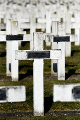 Old World War I war cemantary with Muslim and Christian tombstones.