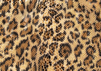 Leopard pattern suede with snake scales texture