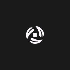 simple leaf flower logo vector