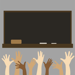 hand holding chalkboard