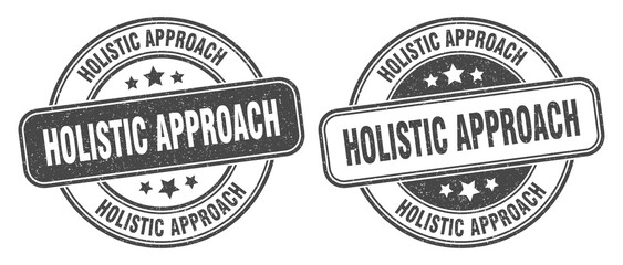 holistic approach stamp. holistic approach label. round grunge sign