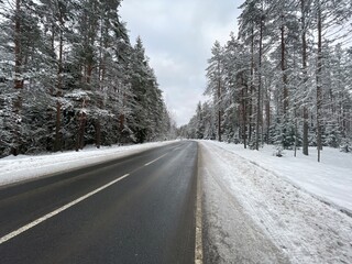Fototapeta premium road in snow