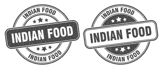 indian food stamp. indian food label. round grunge sign