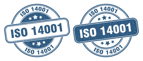 iso 14001 stamp. iso 14001 label. round grunge sign