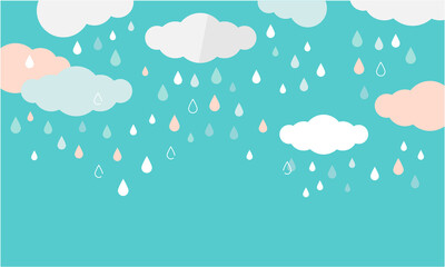  雨の日のナチュラル・シンプル背景イラスト