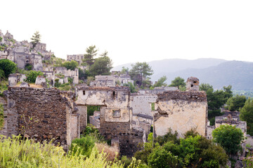 Fototapeta premium Ghost Town Kayakoy, Abandoned Greek village, Fethiye, Mugla, Turkey.