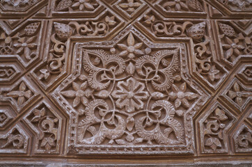 Decorative detail of the wall in the arabic palace