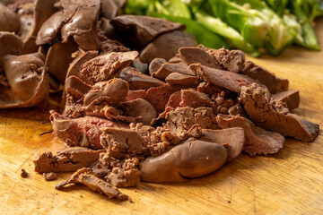 Northeast characteristic side dish spicy stir-fried chicken liver and heart ingredients