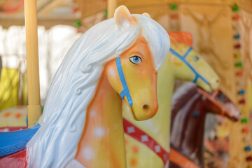 Vintage carousel horse. Carousel. Vintage Carnival