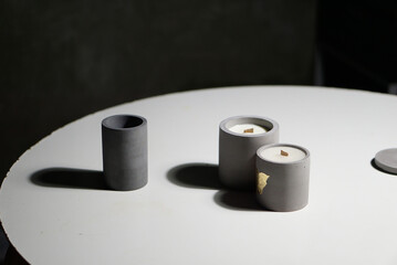 composition of candles on table