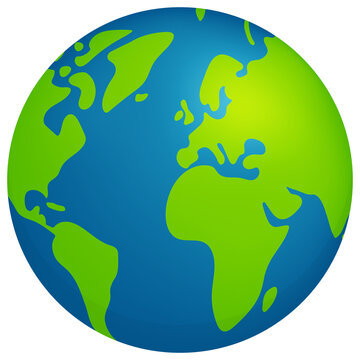 Simplified earth globe vector illustration