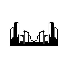 simple urban building vector logo