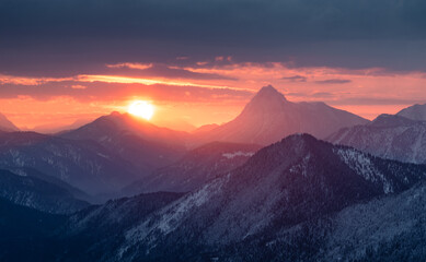 sunrise over the mountains