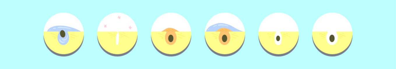 set of pimple cartoon icon design template with various models. vector illustration isolated on blue background