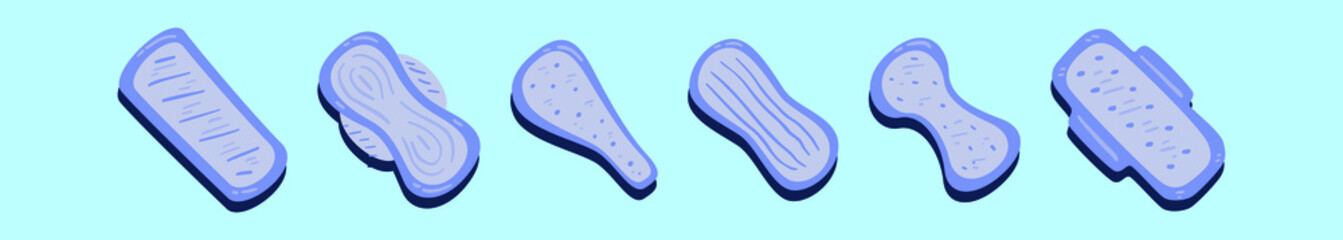 set of tampon cartoon design template with various models. vector illustration isolated on blue background