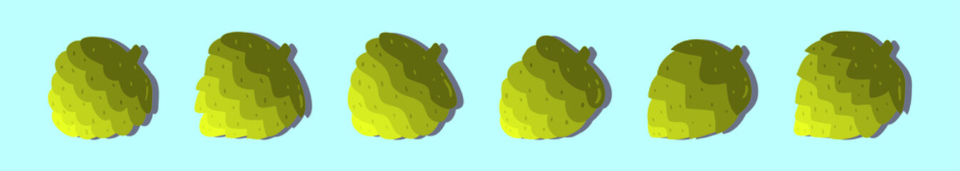 set of pine cones cartoon icon design template with various models. vector illustration isolated on blue background