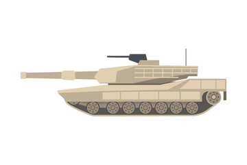 Fototapeta premium Armoured Tank as Military Transportation and Fighting Vehicle for Front-line Combat Vector Illustration