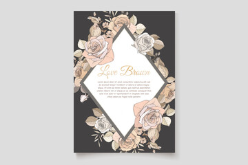 beautiful spring floral invitation card set