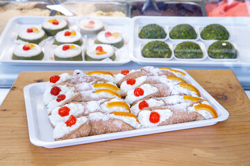 pistachio, isolated, white, celebration, freshness, italian, sicily, fat, cherry, sugar, buffet, crust, filled, palermo, group, fries, icing, service, serving, almond, confectionery, curd, eat, milk, 