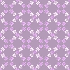 Zigzag pattern of pink watercolor flowers on a purple background