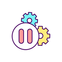 Obraz premium Effects of coronavirus on sick leave RGB color icon. Stop mechanism of payments. Quarantine and pandemic. Labor force. Healthcare and income. Employee benefits. Isolated vector illustration
