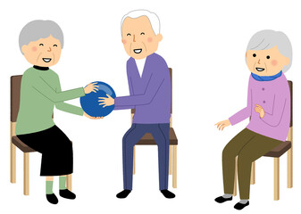 レクリエーションをする高齢者