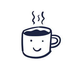 Tea or coffee cup vector doodle hand drawn line illustration