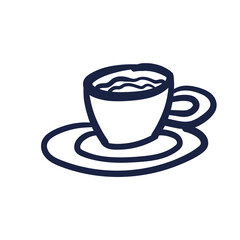 Tea or coffee cup vector doodle hand drawn line illustration