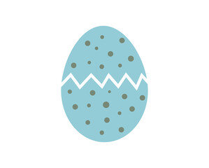 Blue speckled Easter egg icon. Cracked Easter egg. Bird egg. Vector illustration.